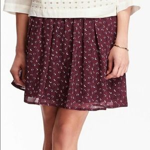 Burgundy Floral Skirt from Old Navy Pleated